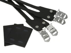 Double Leather Straps Pedalriemen - Schwarz