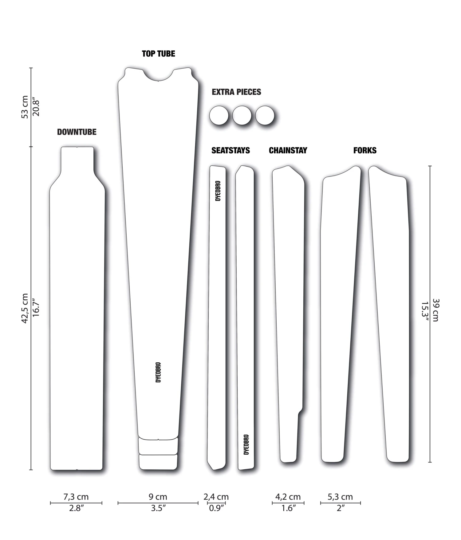 Dyedbro Beschermingsset Grindraam Clear - Glitter Matt 3 Dyedbro Beschermingsset Grindraam Clear - Glitter Matt