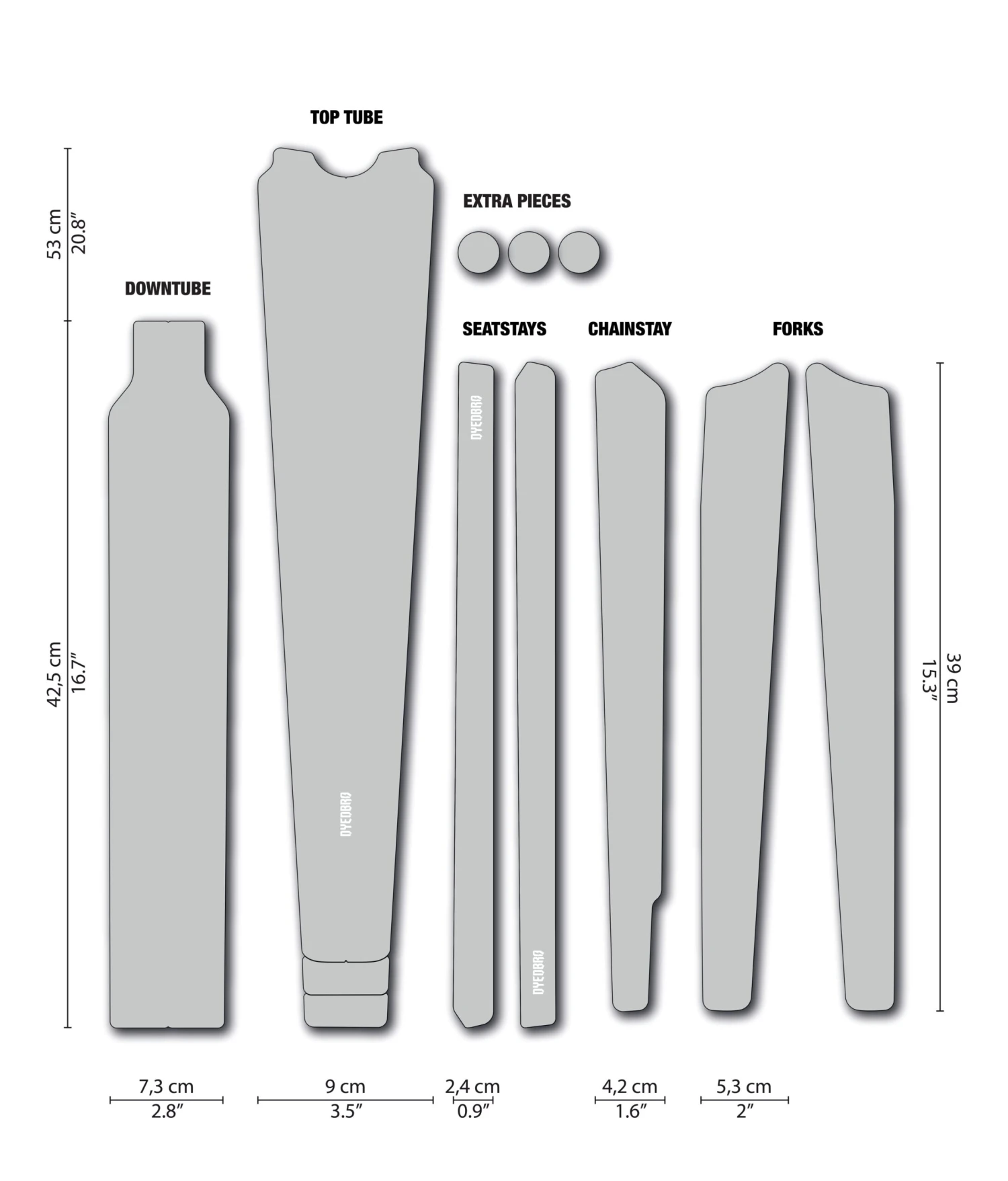 Dyedbro Gravel Frame Protection Kit Clear - White Matte 3 Dyedbro Gravel Frame Protection Kit Clear - White Matte