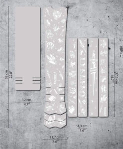 Dyedbro E-bike Frame Beschermingskit Oude School Tattoo - Wit Mat