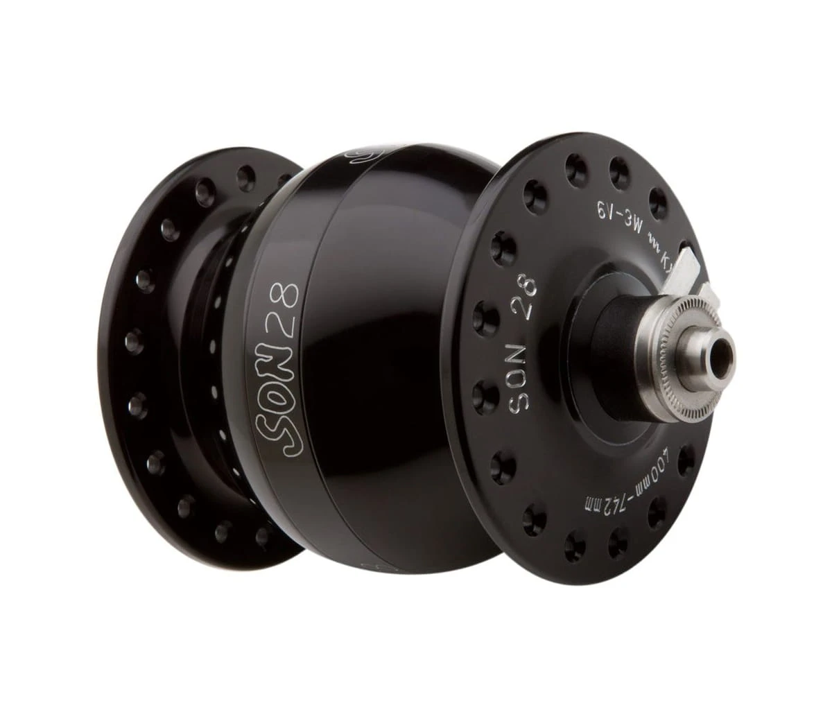 SON 28 Naafdynamo - Zwart Geanodiseerd 3 SON 28 Naafdynamo - Zwart Geanodiseerd