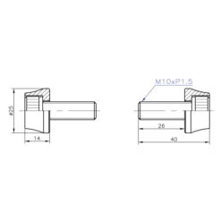 Halo CroMo Bouten Voor DJD/MT Supadrive Naven - Zwart -Sram Hope Winkel huha M10 axle bolts dwg 200722