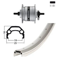 VR 28 Inch Met Naafdynamo - Zwart